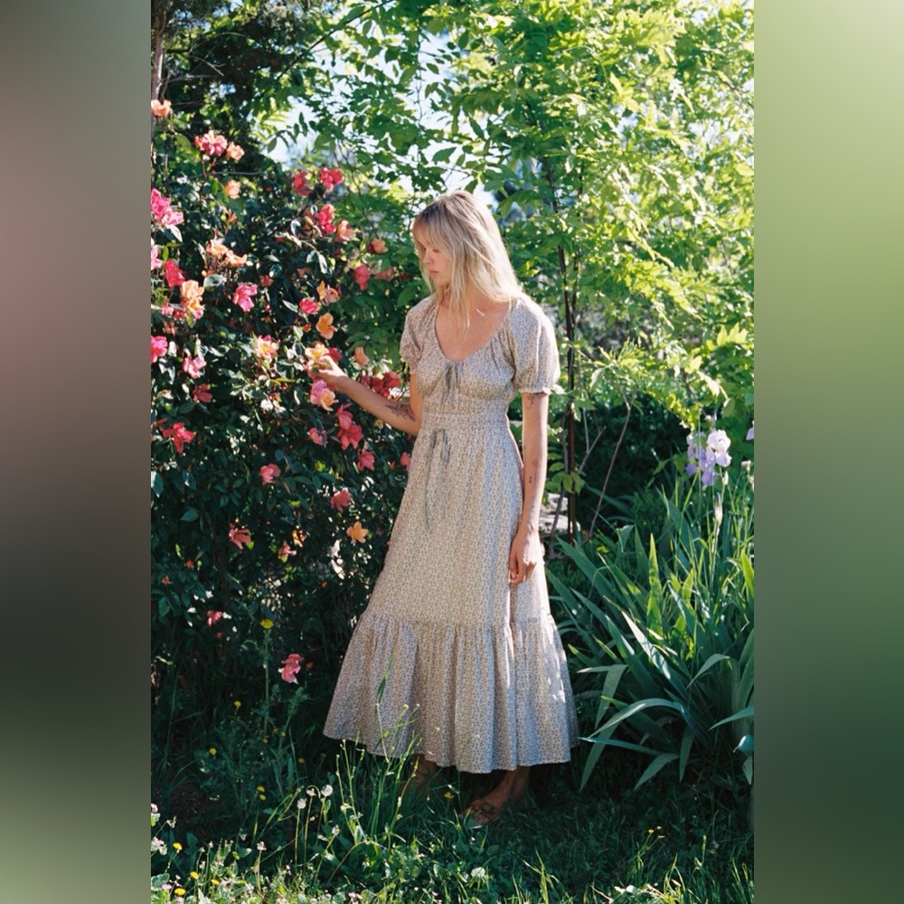 Christy Dawn “The Brynne Dress” in Crème Strawberry (Size L)